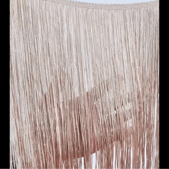 Cream, High-Waisted, Tassel, Cover-Up - Picture 4 of 5